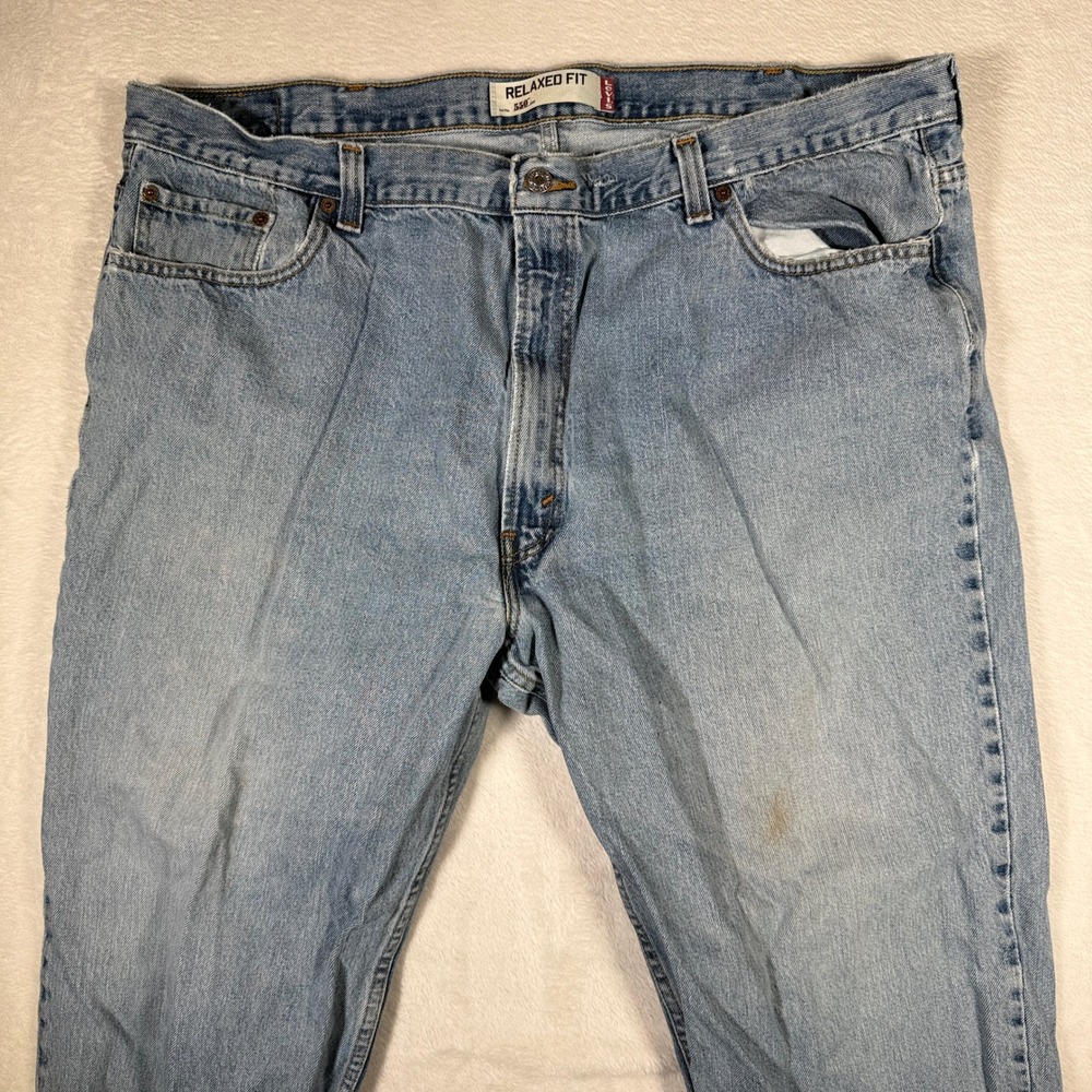 Levi Strauss 550 Relaxed Fit Jeans‎ Mens W46 L32 Light Wash Denim